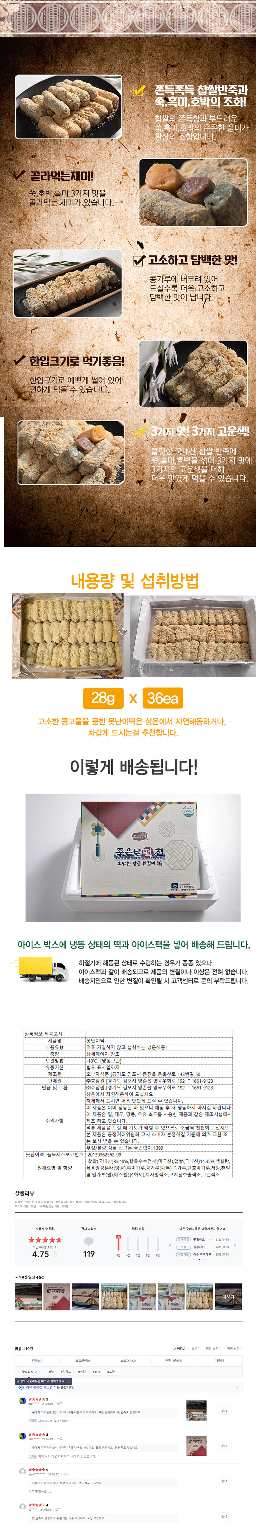 못난이 인절미(30g*36개) 